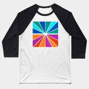 Inverted Sunrise Sunset Geometric Abstract Acrylic Painting Baseball T-Shirt